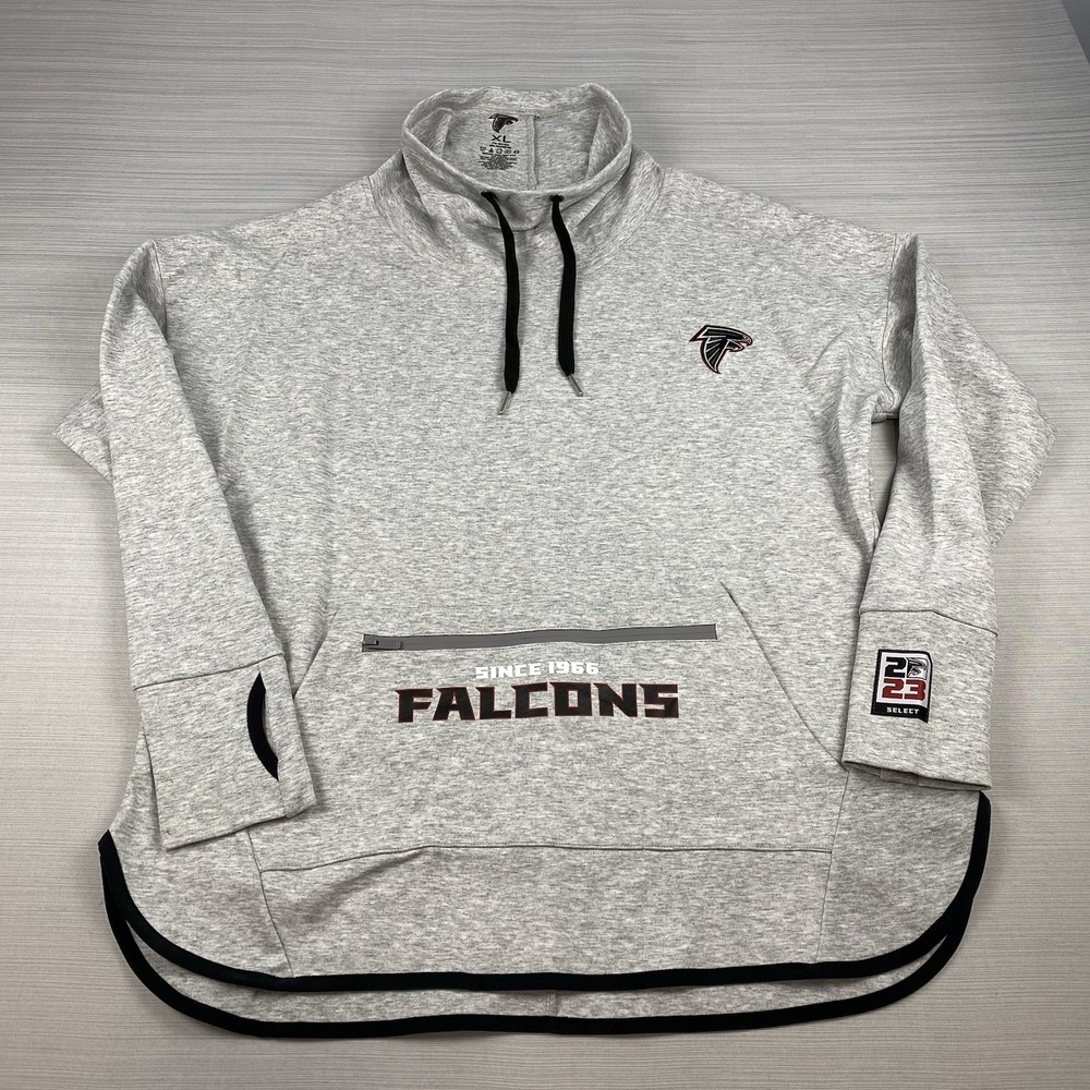 Atlanta Falcons NFL Sweatshirt Women's 2023 Mock Neck Muff W/Zipper Pocket Sz XL